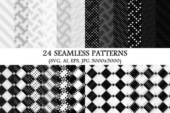 24 Seamless Monochrome Star Patterns: Elegant, Versatile, and Ready to Use