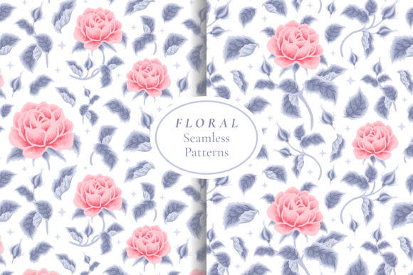 Aesthetic Rose Flower Seamless Patterns