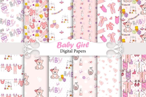 Baby Girl Seamless Patterns: A Versatile Design Resource