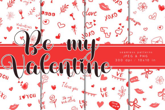 Be My Valentine Romantic Patterns Set