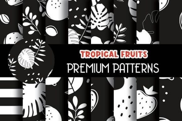 Black and White Tropical Fruits Patterns: A Versatile Tool for Creative Projects
