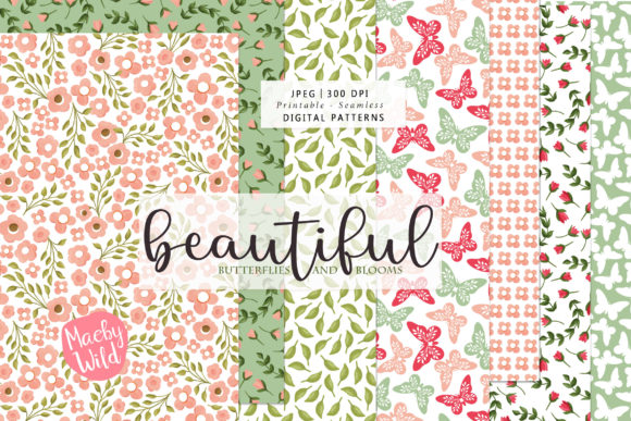 Butterflies and Blooms Repeat Patterns