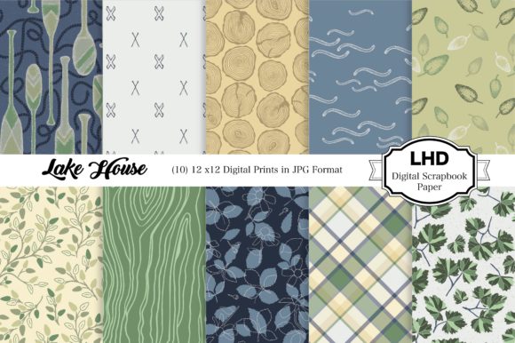 Digital Paper Pack - Lake House Patterns: Capturing the Essence of Nature in Your Digital Scrapbooking