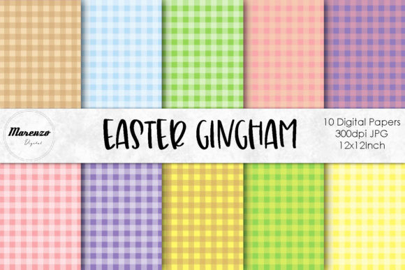 Easter Gingham Patterns: Timeless, Versatile Digital Papers for Spring Crafters