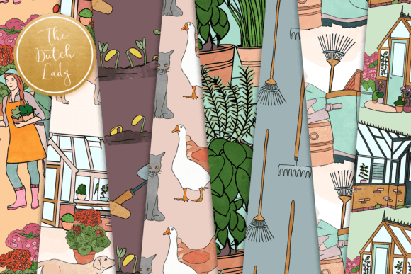 Greenhouse Garden Seamless Patterns: A Versatile Digital Resource for Creators and Entrepreneurs