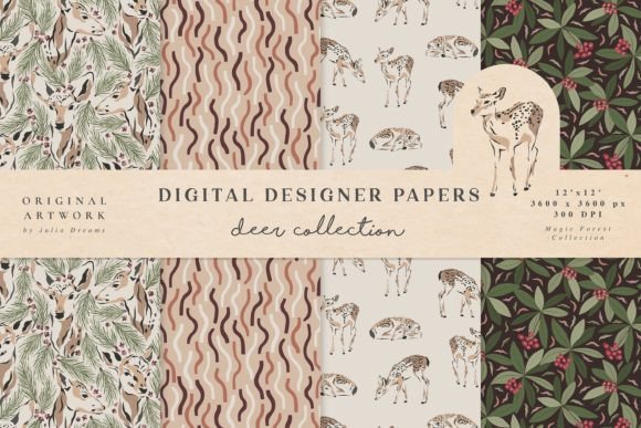 Magic Forest Seamless Patterns Deer: A Versatile Digital Asset for Modern Creatives