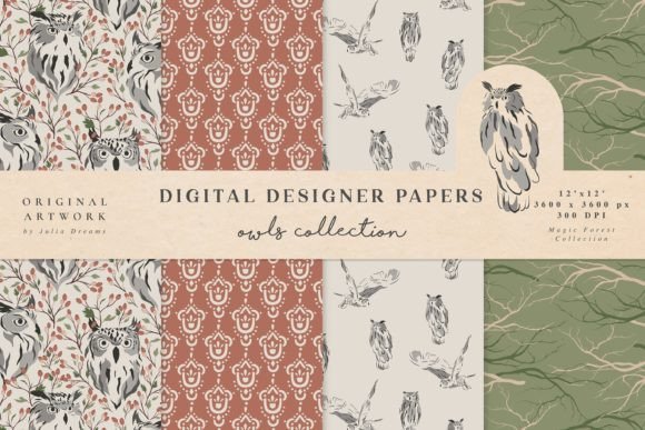 Magic Forest Seamless Patterns Owl