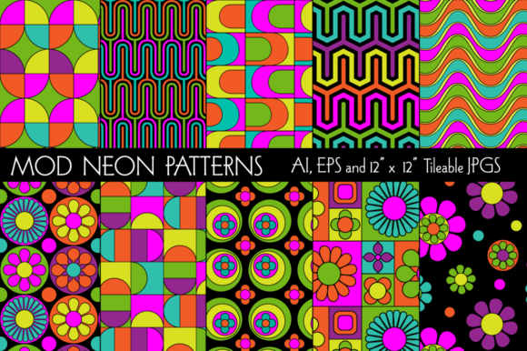 Mod Neon Seamless Patterns: A Creative Toolkit for Retro-Futuristic Design