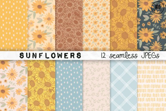 Sunflowers Seamless Patterns for Creative Projects