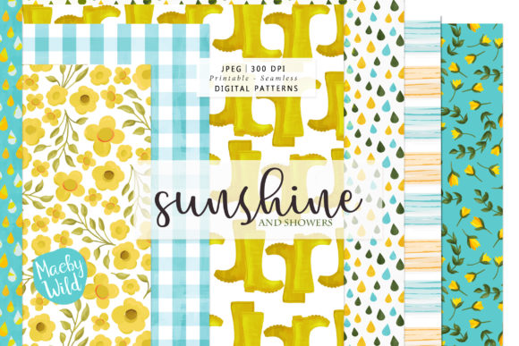 Sunshine and Showers Spring Patterns: Bright, Playful Digital Designs for Crafters & Creators