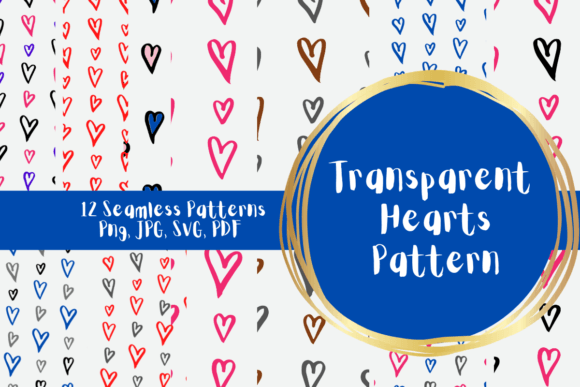 Transparent Heart Patterns: Versatile, High-Resolution Digital Art for Every Creative Vision