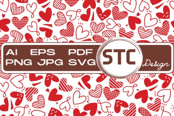 Valentine Red White Heart Patterns