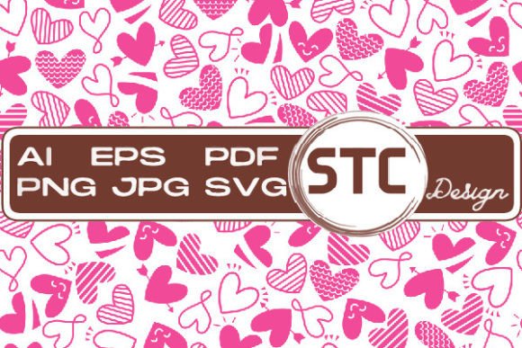 Valentine White Pink Heart Patterns