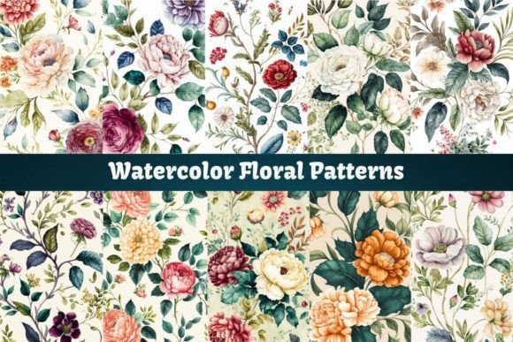 Watercolor Floral Patterns: Ten Unique Designs for Every Creative Project