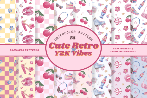 Y2K Cute Retro Patterns Set