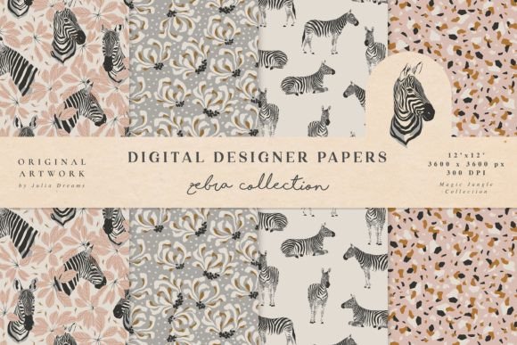 Zebra Seamless Patterns Magic Jungle: A Versatile Design Resource for Creators and Businesses